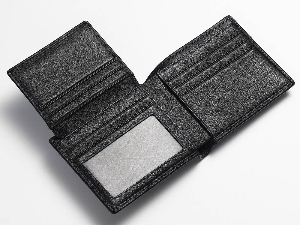 Black Tri-Fold Wallet Open